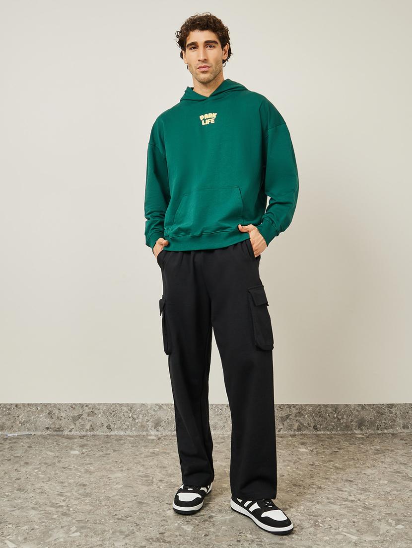 green cotton back print sweatshirt - 20767323 - Standard Image - 3
