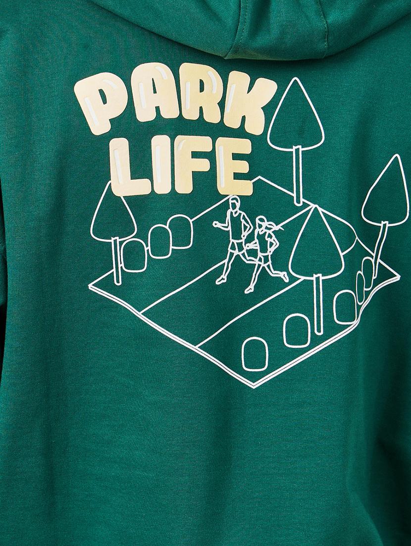 green cotton back print sweatshirt - 20767323 - Standard Image - 5