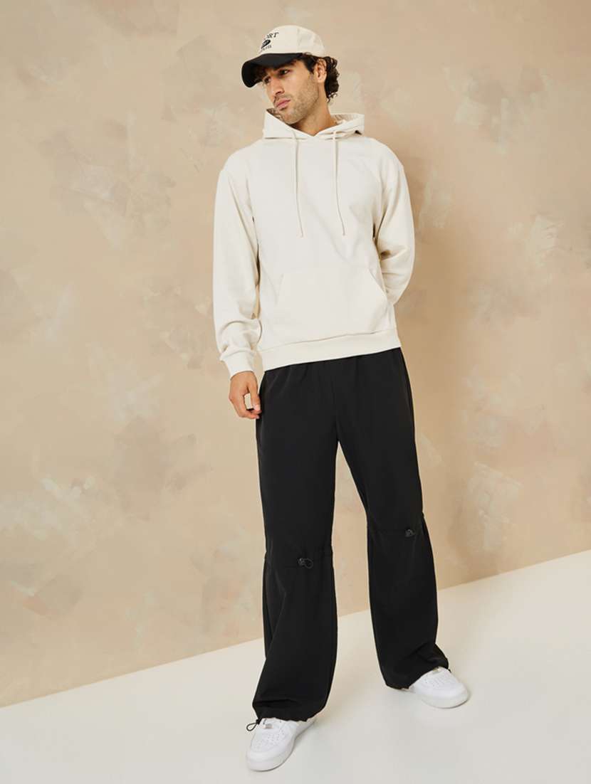 Men Cream Cotton Plain Sweatshirt - 20767343 -  Standard Image - 3