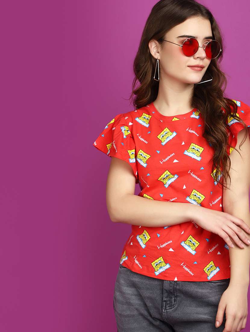 women round neck printed regular t-shirt - 20767420 -  Standard Image - 3