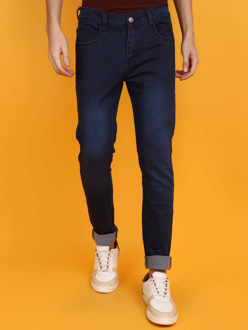men mid rise washed denim jeans