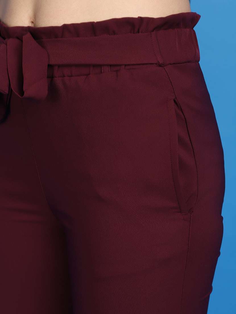 women solid mid rise slim fit capri - 20767540 -  Standard Image - 5