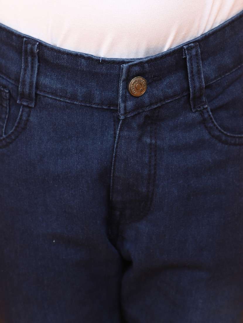 solid navy blue slim fit denim jeans - 20767548 -  Standard Image - 5