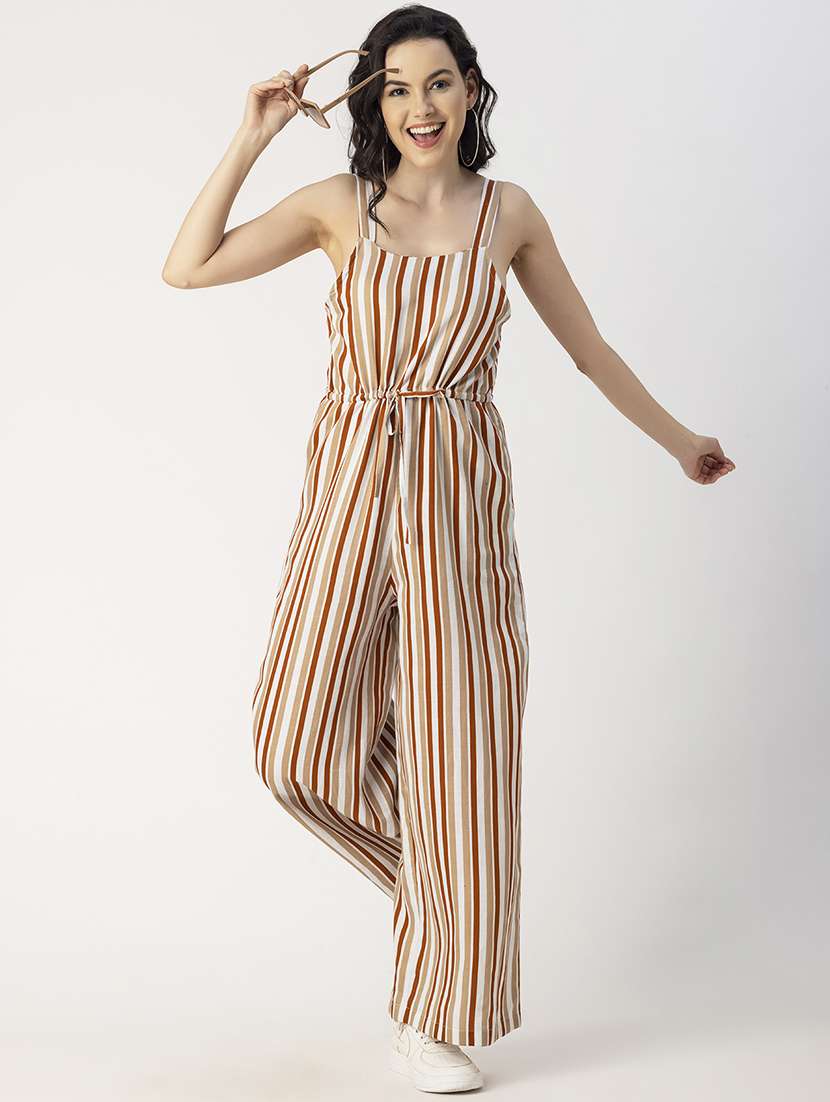 women shoulder strap full length jumpsuit