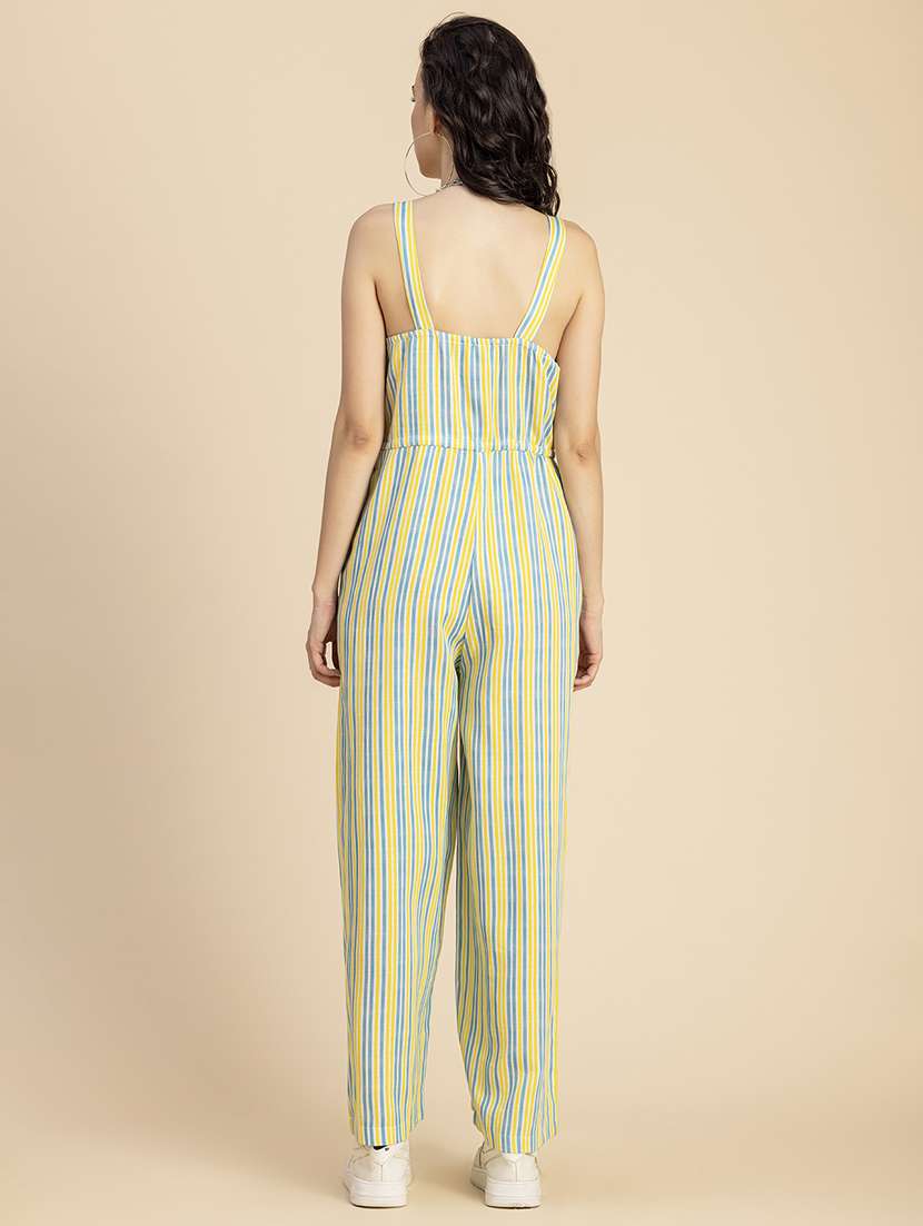 women striped sleeveless full leg jumpsuit - 20767570 -  Standard Image - 3