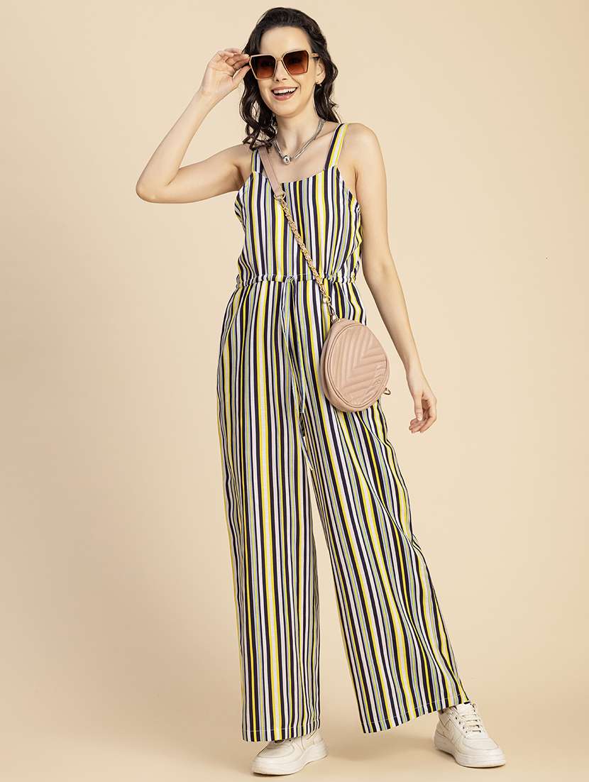 women striped full length jumpsuit - 20767571 - Standard Image - 3