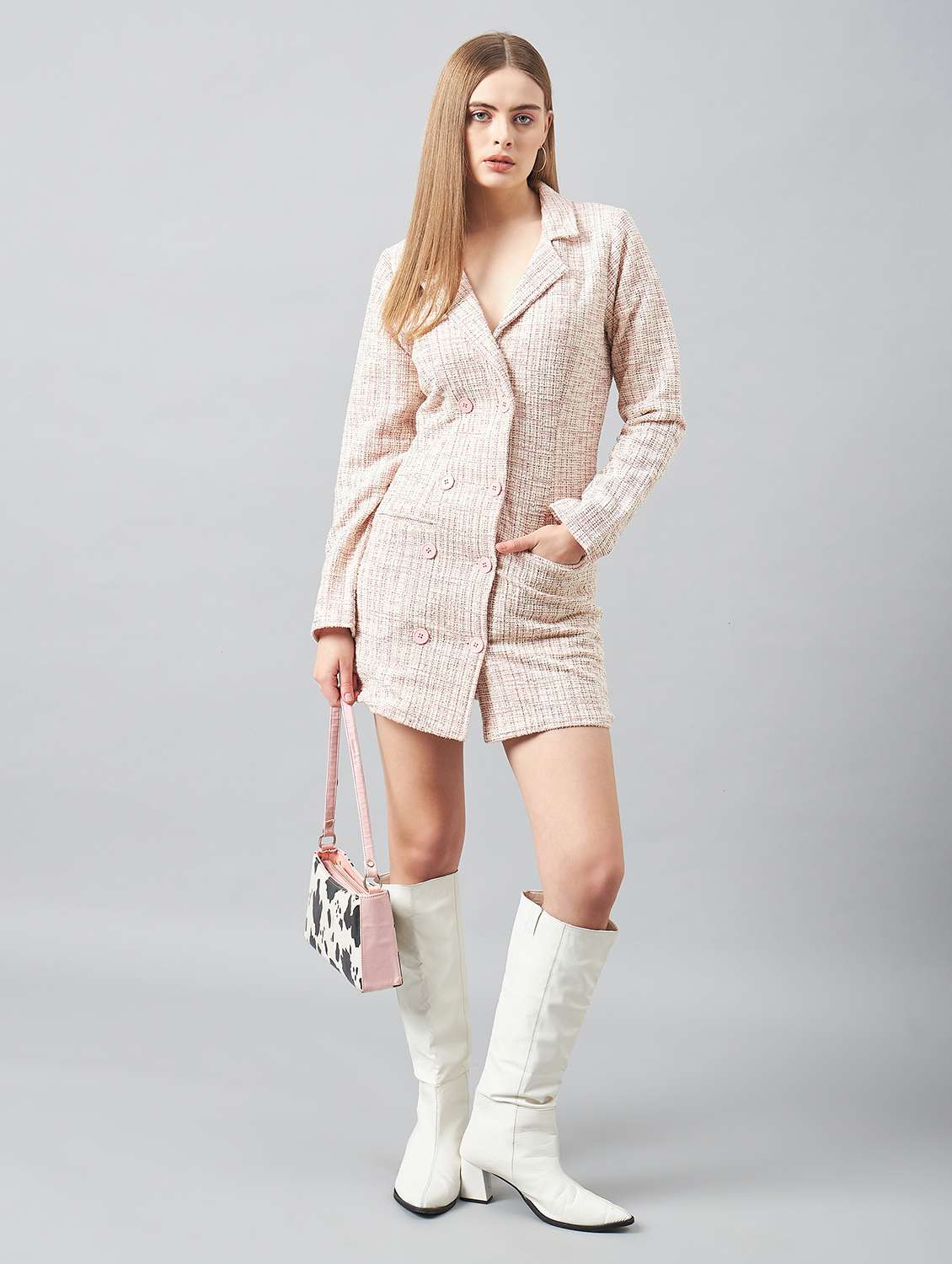 women self designed long sleeves coat dress