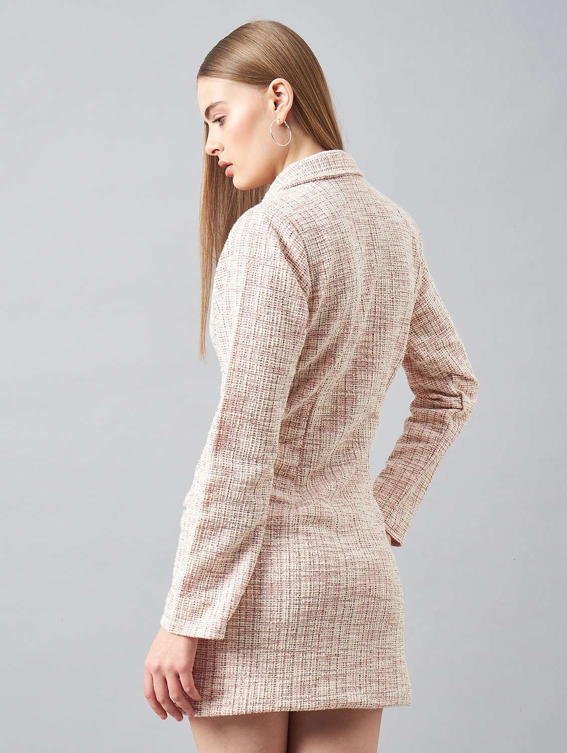 women self designed long sleeves coat dress - 20767752 -  Standard Image - 3