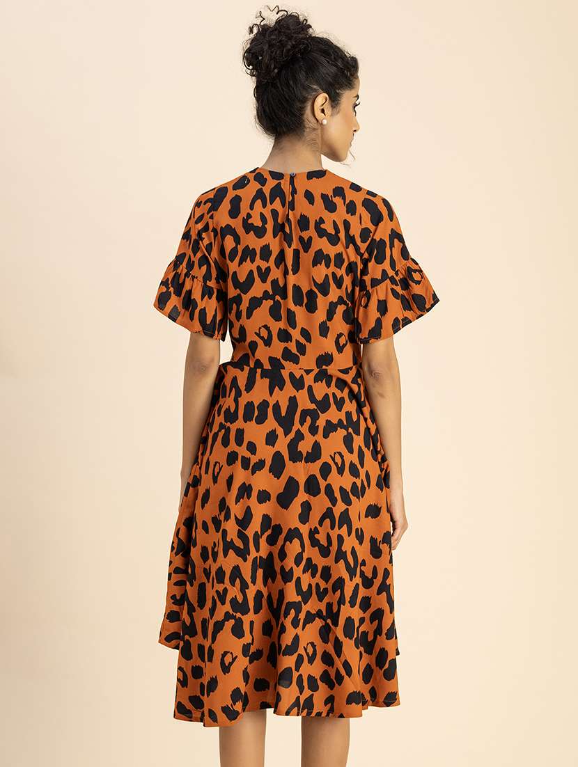 women animal print fit & flare dress - 20767762 -  Standard Image - 3