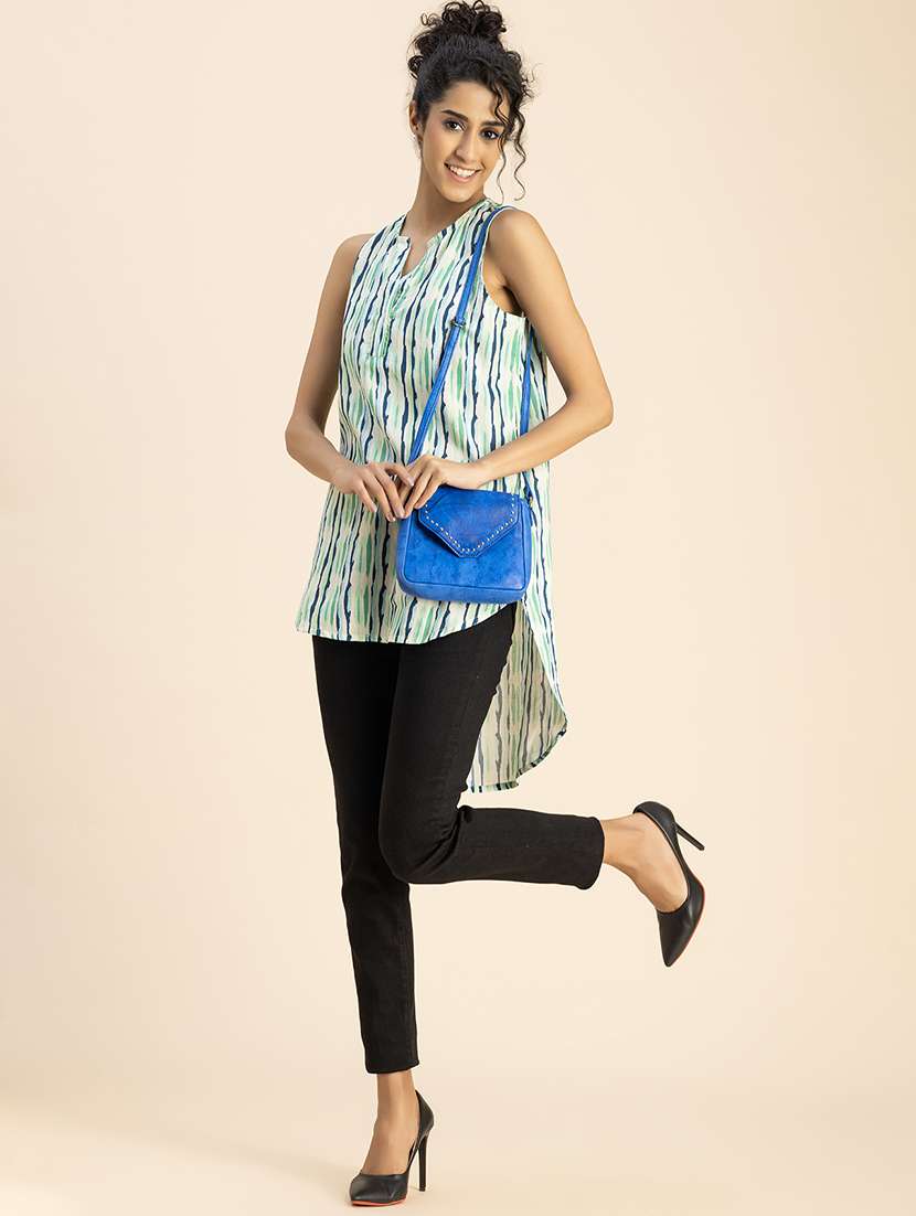 women printed sleeveless high-low top - 20767805 -  Standard Image - 5