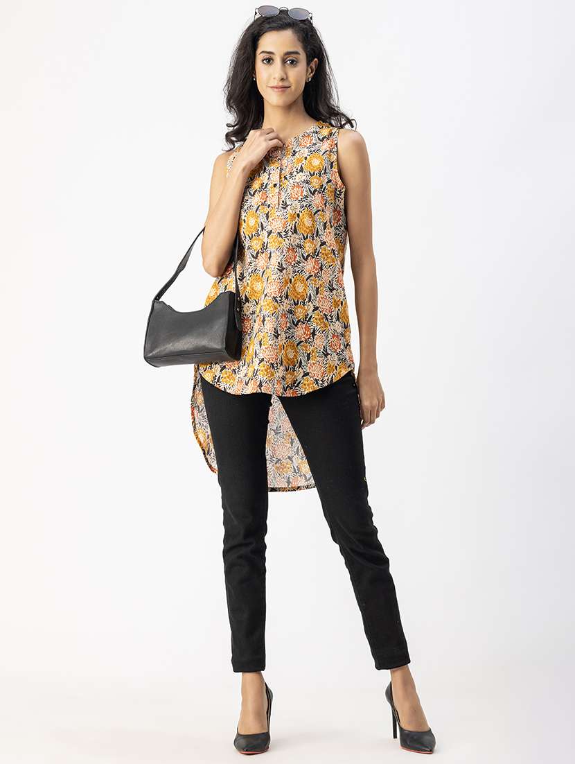 women printed sleeveless high-low top - 20767808 -  Standard Image - 5
