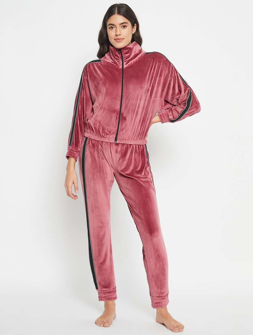 pink velvet pyjama nightwear set