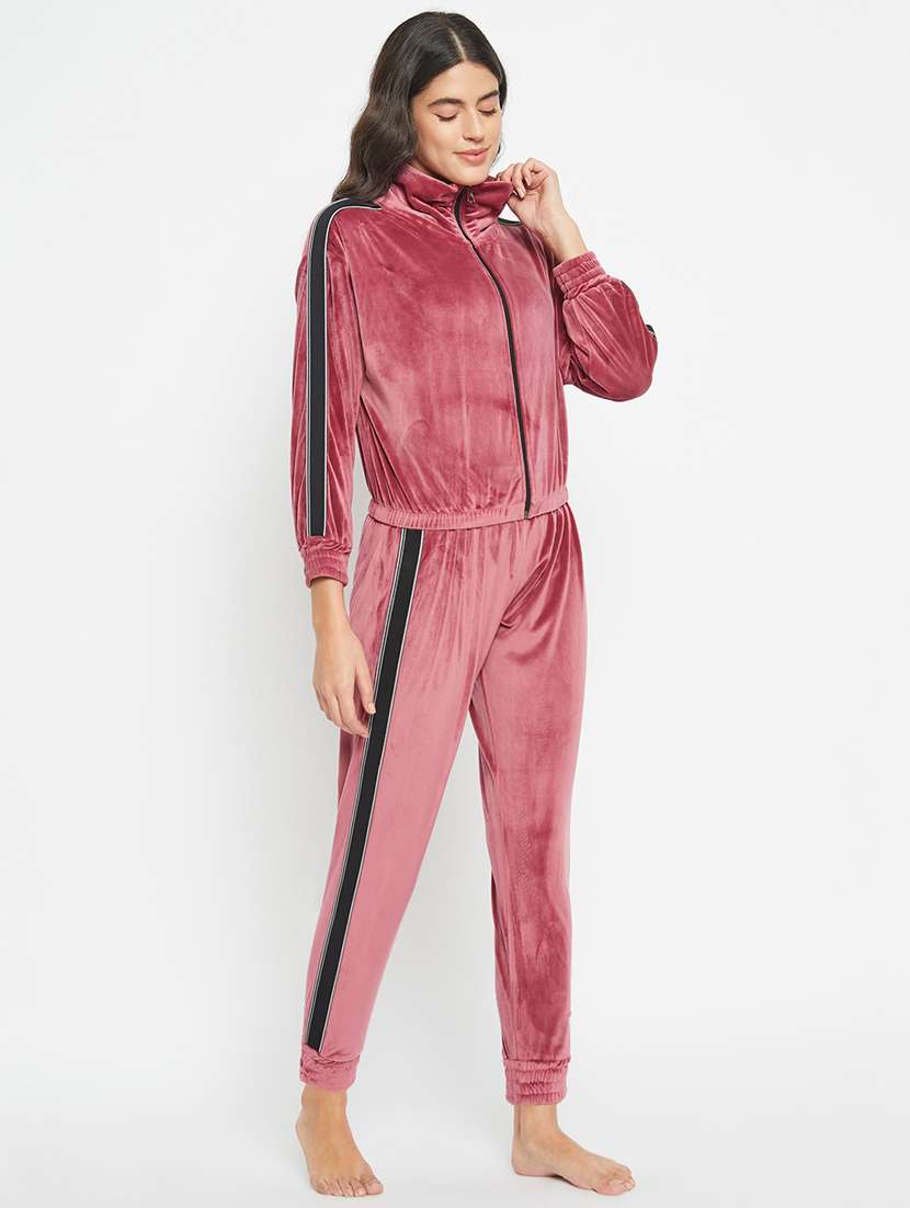 pink velvet pyjama nightwear set - 20767840 -  Standard Image - 3