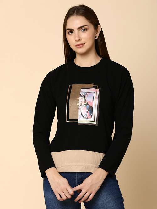 women round neck graphic sweatshirt - 20768187 -  Standard Image - 0
