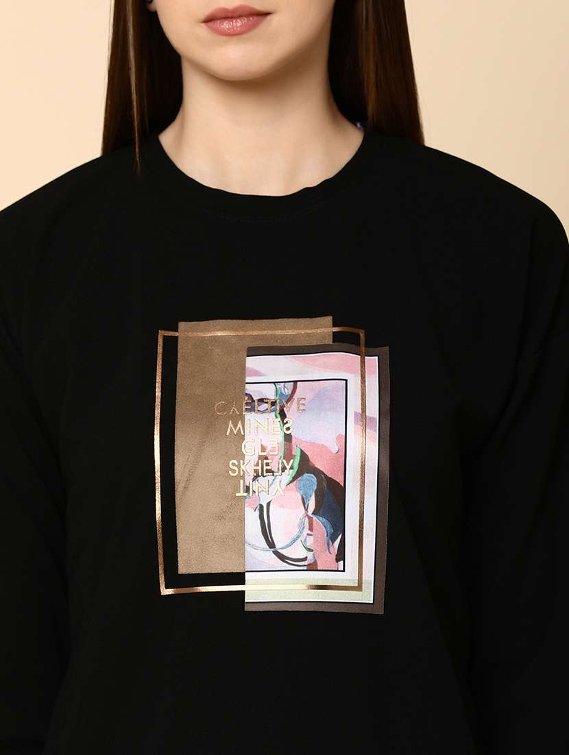 women round neck graphic sweatshirt - 20768187 -  Standard Image - 5