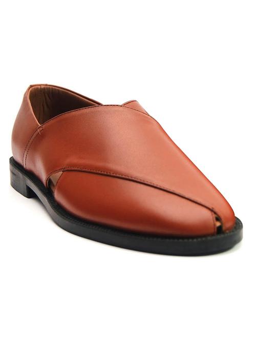 tan leather slip on sandals - 20768364 -  Standard Image - 0