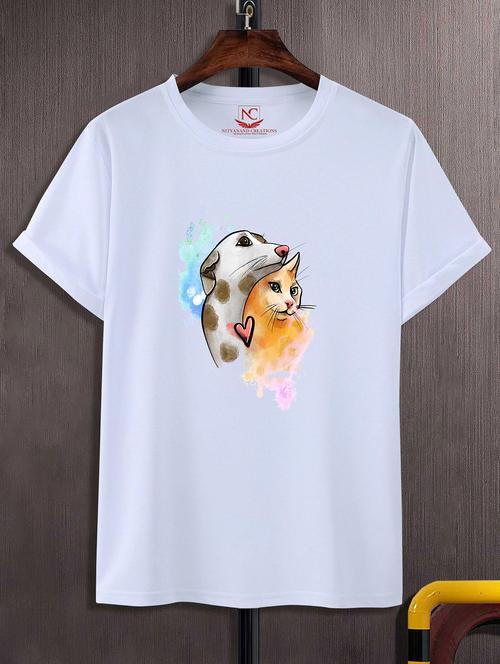unisex graphic printed round neck tshirt - 20770040 - Standard Image - 0