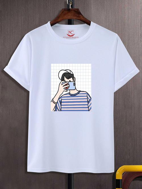 unisex graphic printed round neck tshirt - 20770237 - Standard Image - 0
