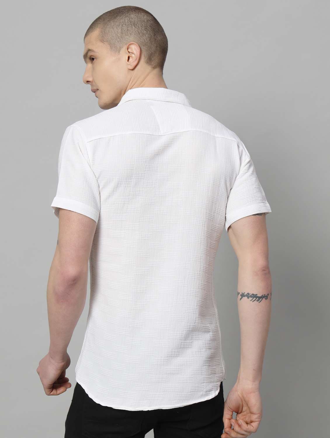 white solid casual shirt - 20775743 - Standard Image - 3