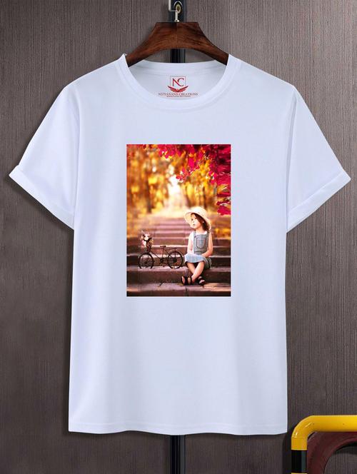 unisex white graphic printed t-shirt - 20775769 -  Standard Image - 0