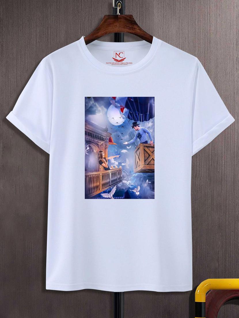 unisex white graphic printed t-shirt - 20775775 -  Zoom Image - 0