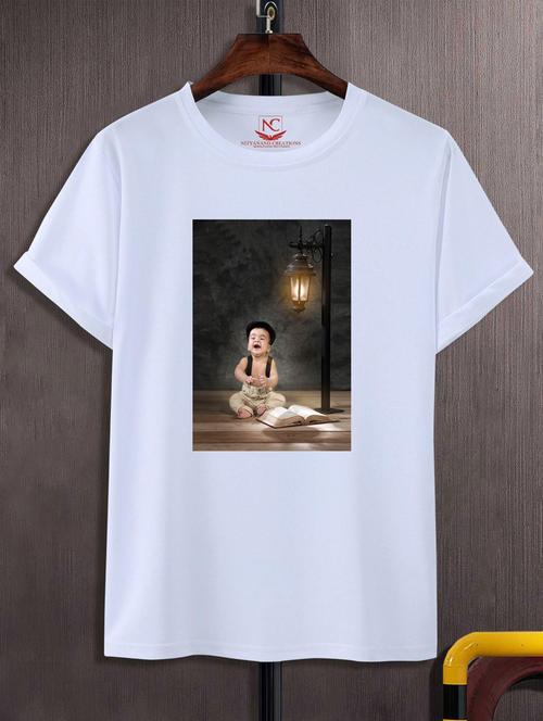 unisex white graphic printed t-shirt - 20775783 -  Standard Image - 0