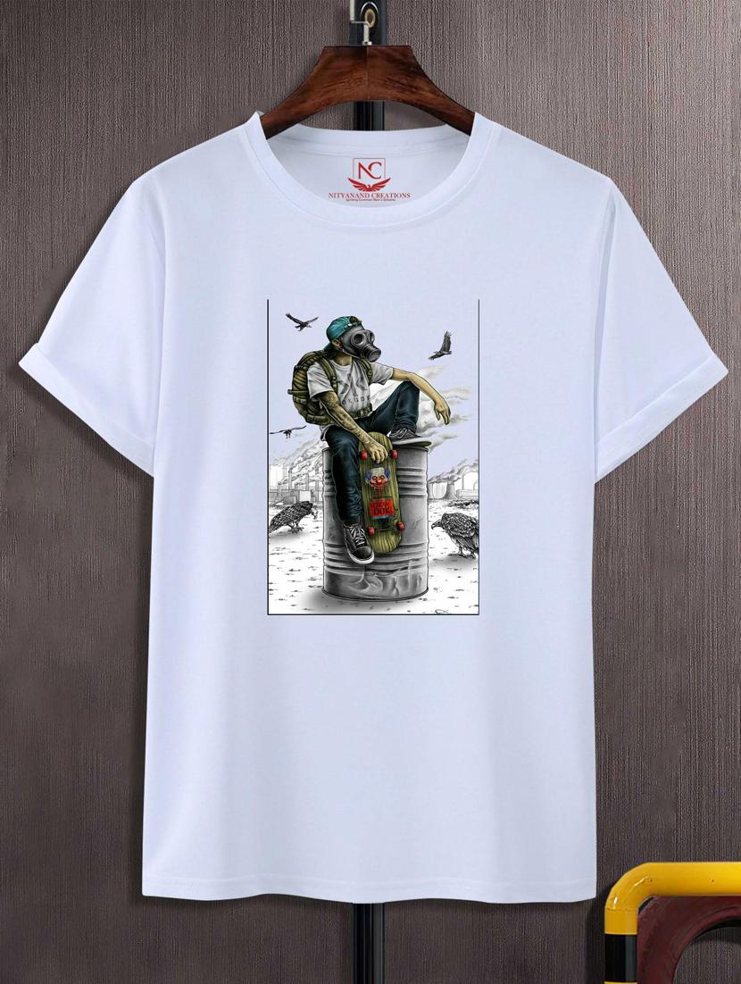 unisex white graphic printed t-shirt - 20775833 -  Zoom Image - 0