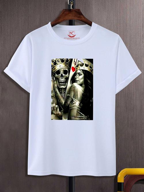 unisex white graphic printed t-shirt - 20775841 - Standard Image - 0