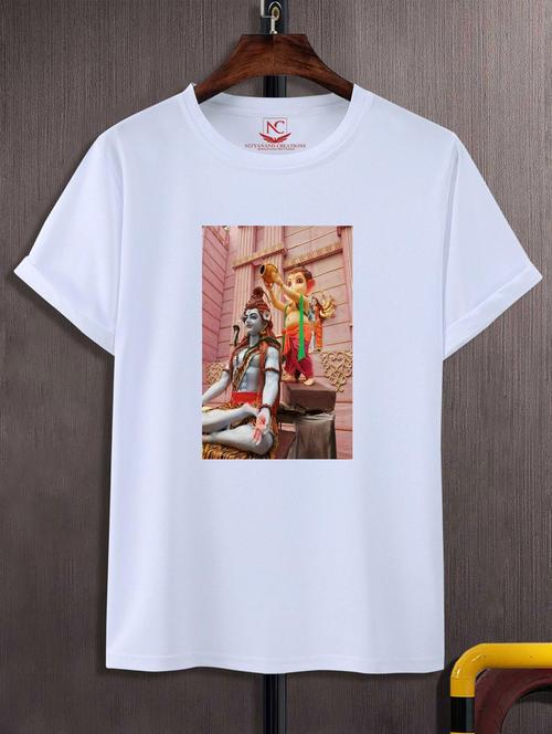 unisex white graphic printed t-shirt - 20775847 - Standard Image - 0
