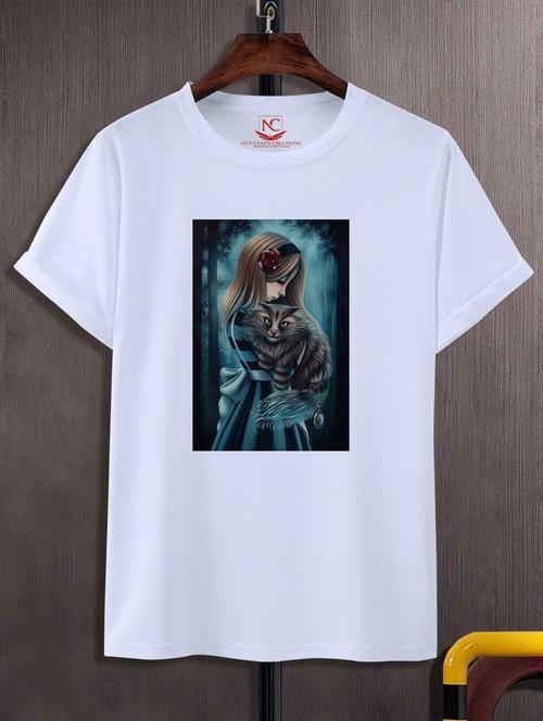 unisex white graphic printed t-shirt - 20775849 - Standard Image - 0