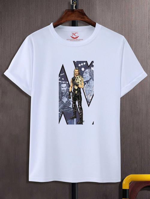 unisex white graphic printed t-shirt - 20775906 - Standard Image - 0