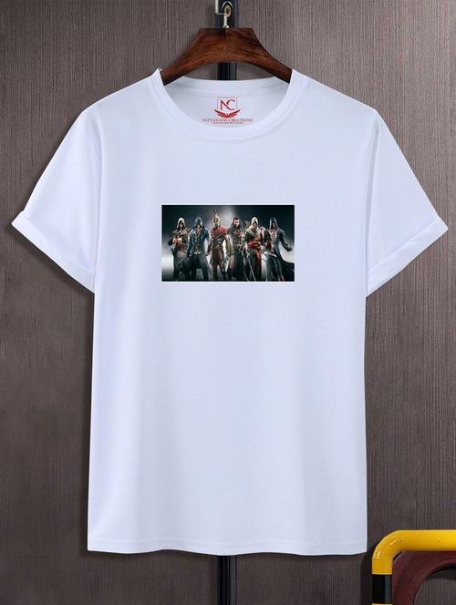 unisex white graphic printed t-shirt - 20775909 - Standard Image - 0