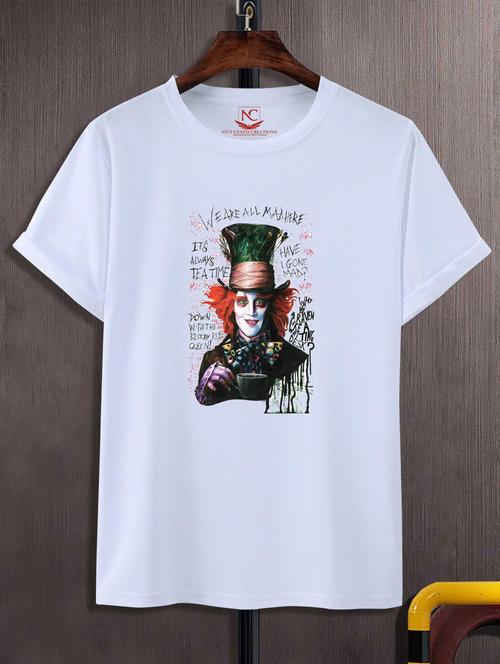 unisex white graphic printed t-shirt - 20775956 -  Standard Image - 0