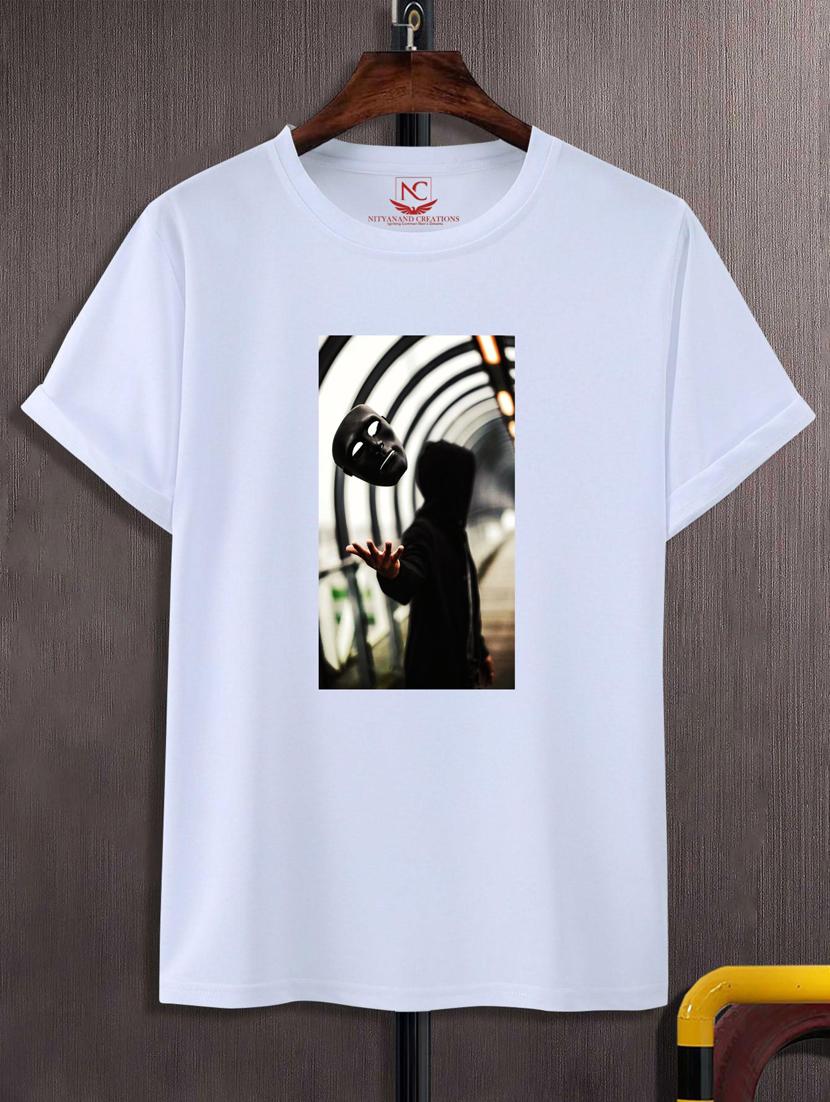 unisex white graphic printed t-shirt - 20775969 -  Zoom Image - 0
