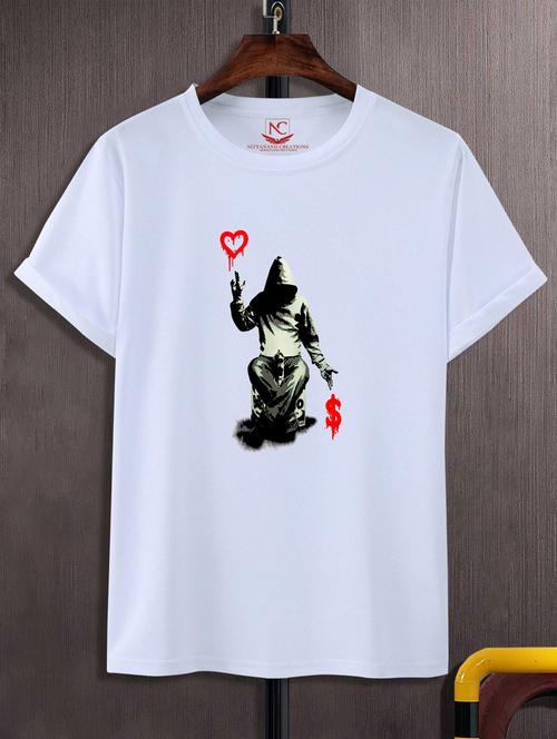 unisex white graphic printed t-shirt - 20775991 -  Standard Image - 0