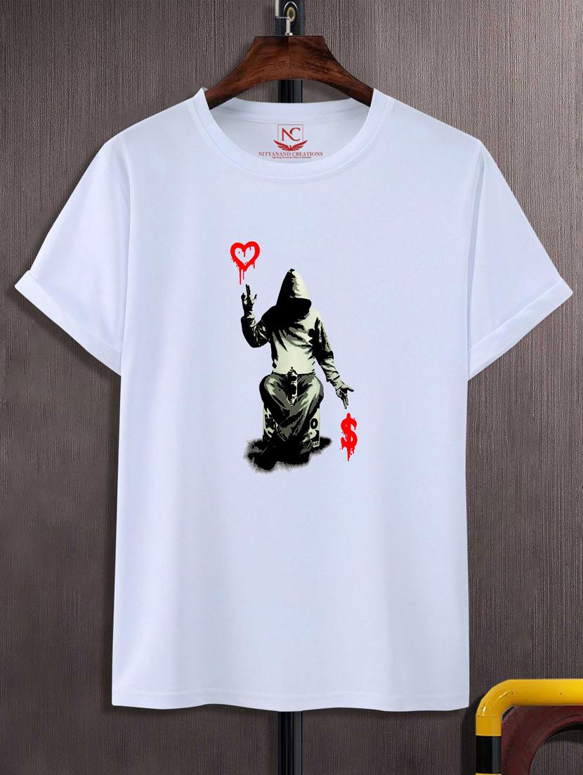 unisex white graphic printed t-shirt - 20775991 -  Zoom Image - 0