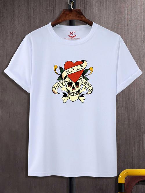 unisex white graphic printed t-shirt - 20775998 - Standard Image - 0