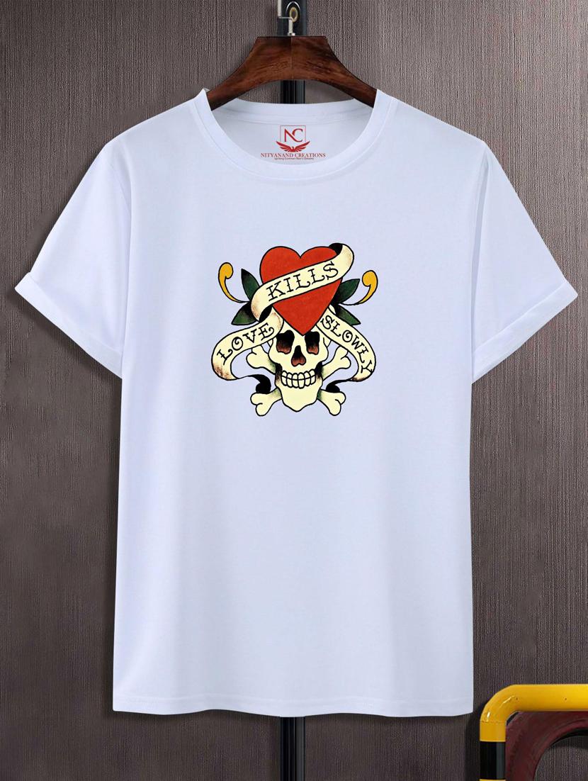 unisex white graphic printed t-shirt - 20775998 - Zoom Image - 0