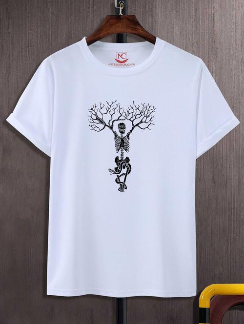 unisex white graphic printed t-shirt - 20776005 -  Standard Image - 0