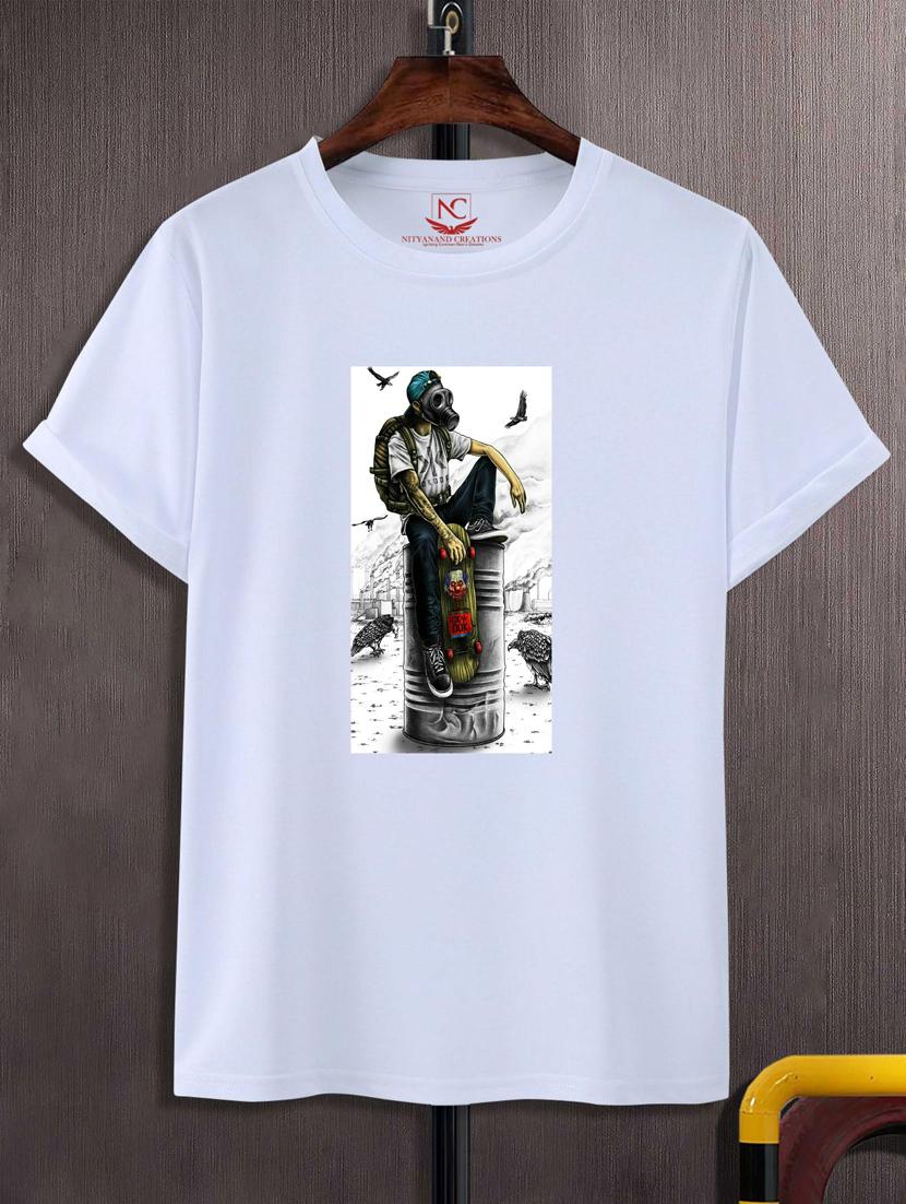 unisex white graphic printed t-shirt - 20776006 -  Zoom Image - 0