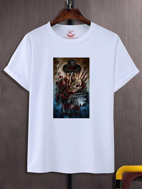 unisex white graphic printed t-shirt - 20776023 - Standard Image - 0