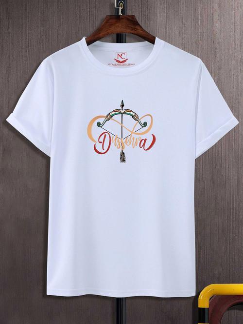 unisex white graphic printed t-shirt - 20776043 - Standard Image - 0