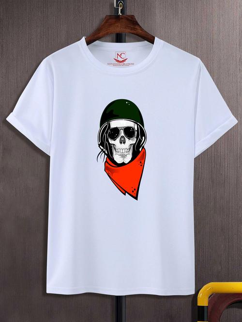 unisex white graphic printed t-shirt - 20776054 - Standard Image - 0