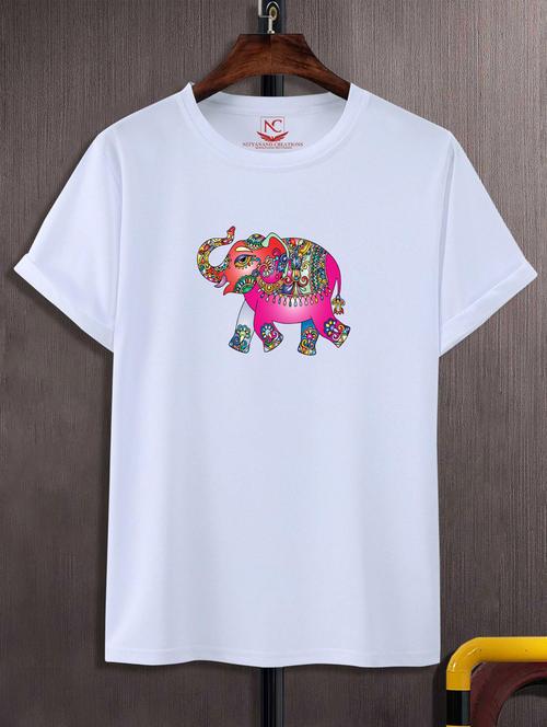 unisex white graphic printed t-shirt - 20776061 - Standard Image - 0