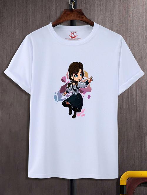 unisex white graphic printed t-shirt - 20776091 -  Standard Image - 0