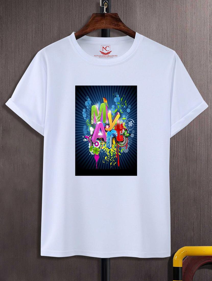 unisex white graphic printed t-shirt - 20776092 -  Zoom Image - 0