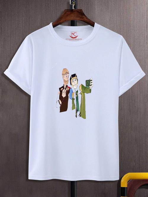 unisex white graphic printed t-shirt - 20776096 -  Standard Image - 0