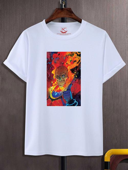 unisex white graphic printed t-shirt - 20776104 -  Standard Image - 0