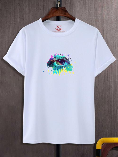 unisex white graphic printed t-shirt - 20776106 - Standard Image - 0