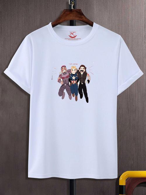 unisex white graphic printed t-shirt - 20776112 -  Standard Image - 0